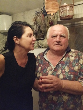Martine with village poet, Tursi